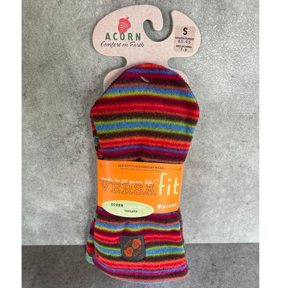 Acorn versafit fleece socks striped cozy soft warm winter socks womens 8.5-9.51